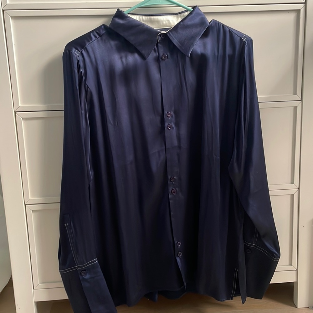 NWT Misha Nonoo Silk Husband Shirt